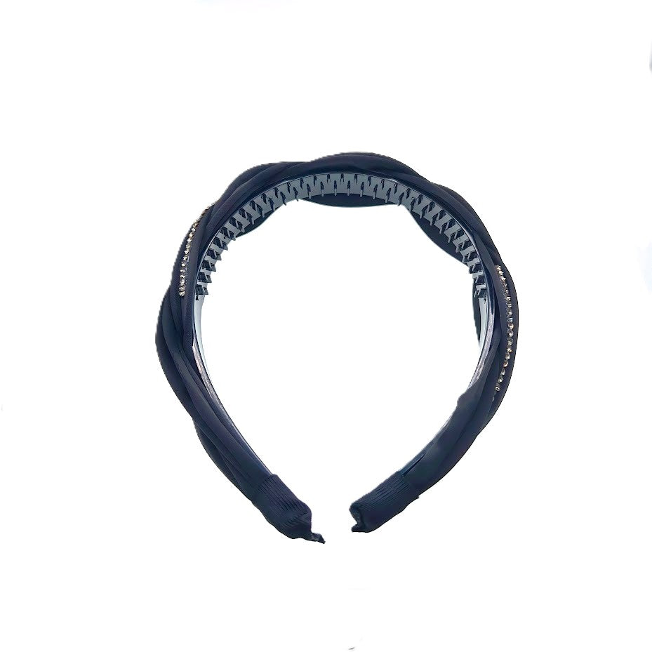 Braided Hairband with Crystals